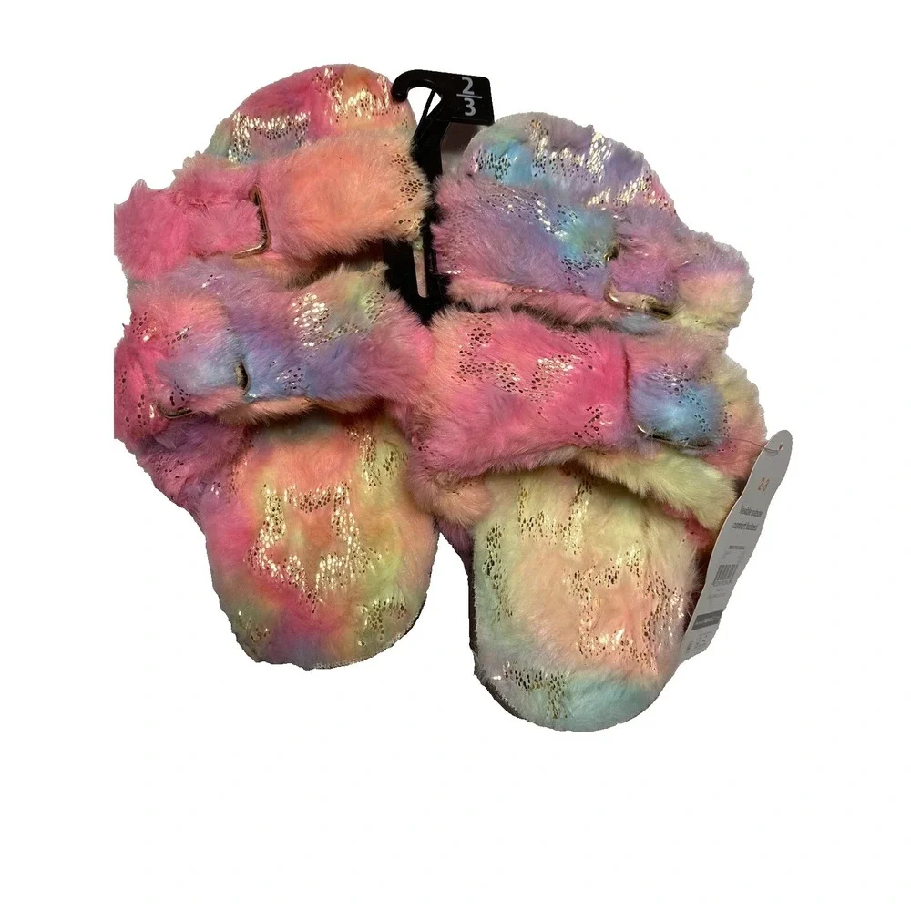 wonder‎ nation girls colorful sandal slippers hard outside sole size 2-3